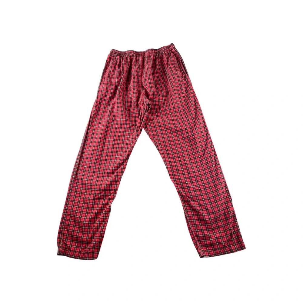 Polo Ralph Lauren Plaid Flannel Pajama Pants Sleepwear Red‎ M Medium Drawstring